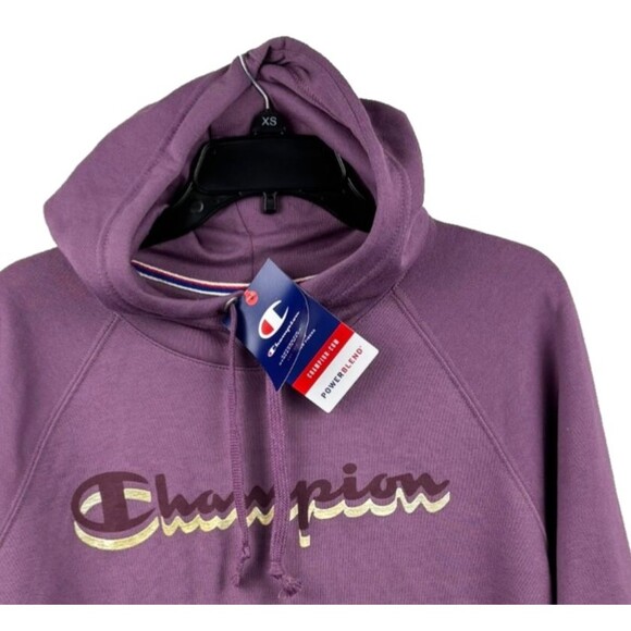 NWT Champion Hoodie Womens 1X Purple Pullover Sweatshirt Power Blend new hood - Picture 4 of 12
